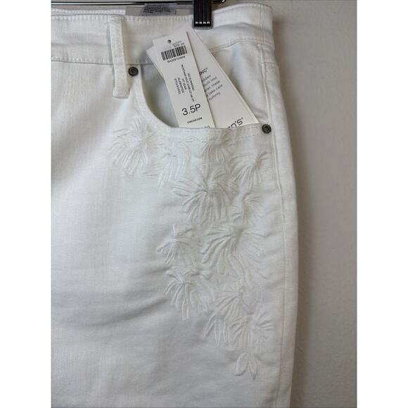 Chico's White Jeans Women's 18 petite So Slimming Girlfriend embroidered NWT - Picture 5 of 16